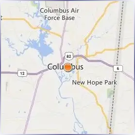 Mississippi University for Women Location Map